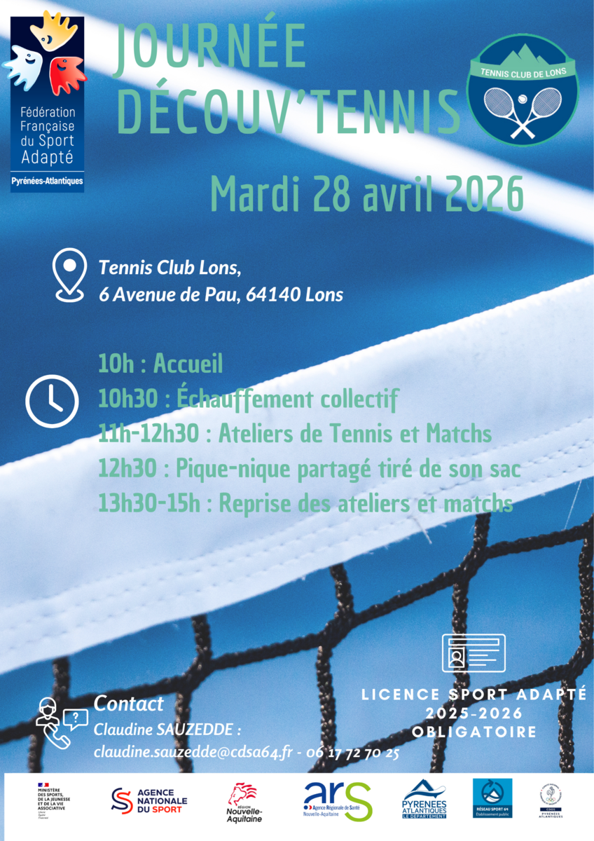 Journée Para Tennis Adapté - Ateliers et Matchs - Lons