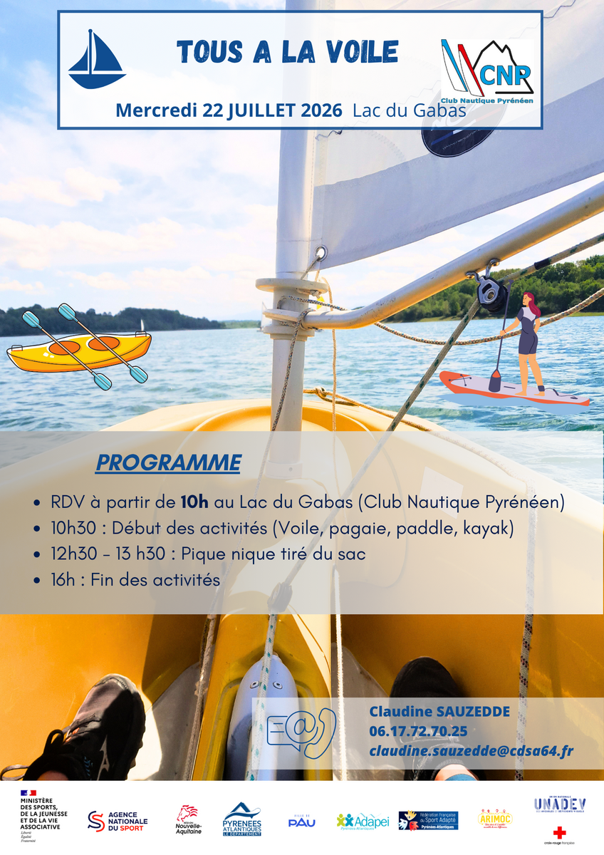 TOUS A LA VOILE ! Journée Activités Aquatiques - Lac de Gabas
