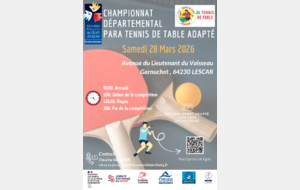 J3 Para Tennis de Table Adapté - Lescar
