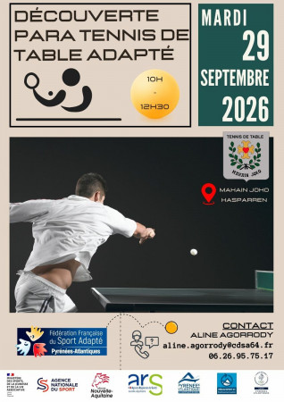 Découverte Para Tennis de Table Adapté - Hasparren