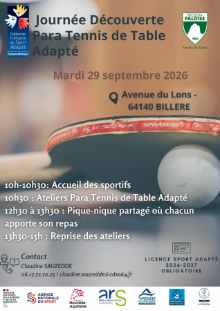 Découverte Para Tennis de Table Adapté - Pau