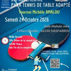 J1 Championnat départemental Para Tennis de Table Adapté