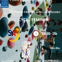 Mercredi ? SAJ ! Cycle Féminin - Escalade