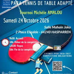 J1 Championnat départemental Para Tennis de Table Adapté